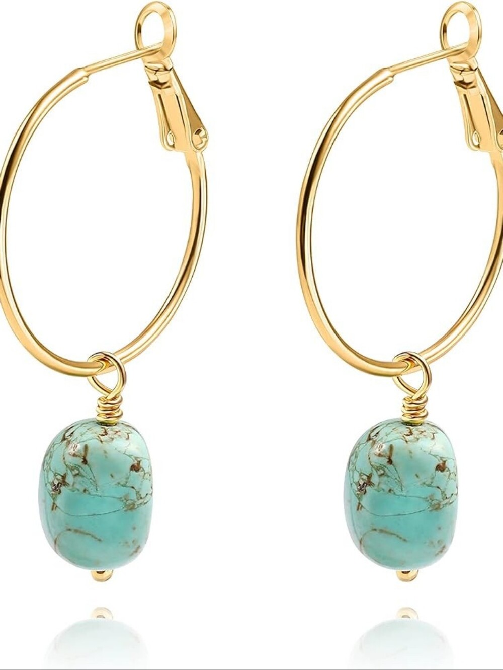 Gold Plated Huggie Hoop Earrings Drop Dangle